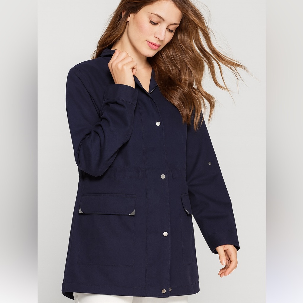 A New Day Navy Blue Utility Anorak Jacket Women’s Size M Lightweight Fall Coat